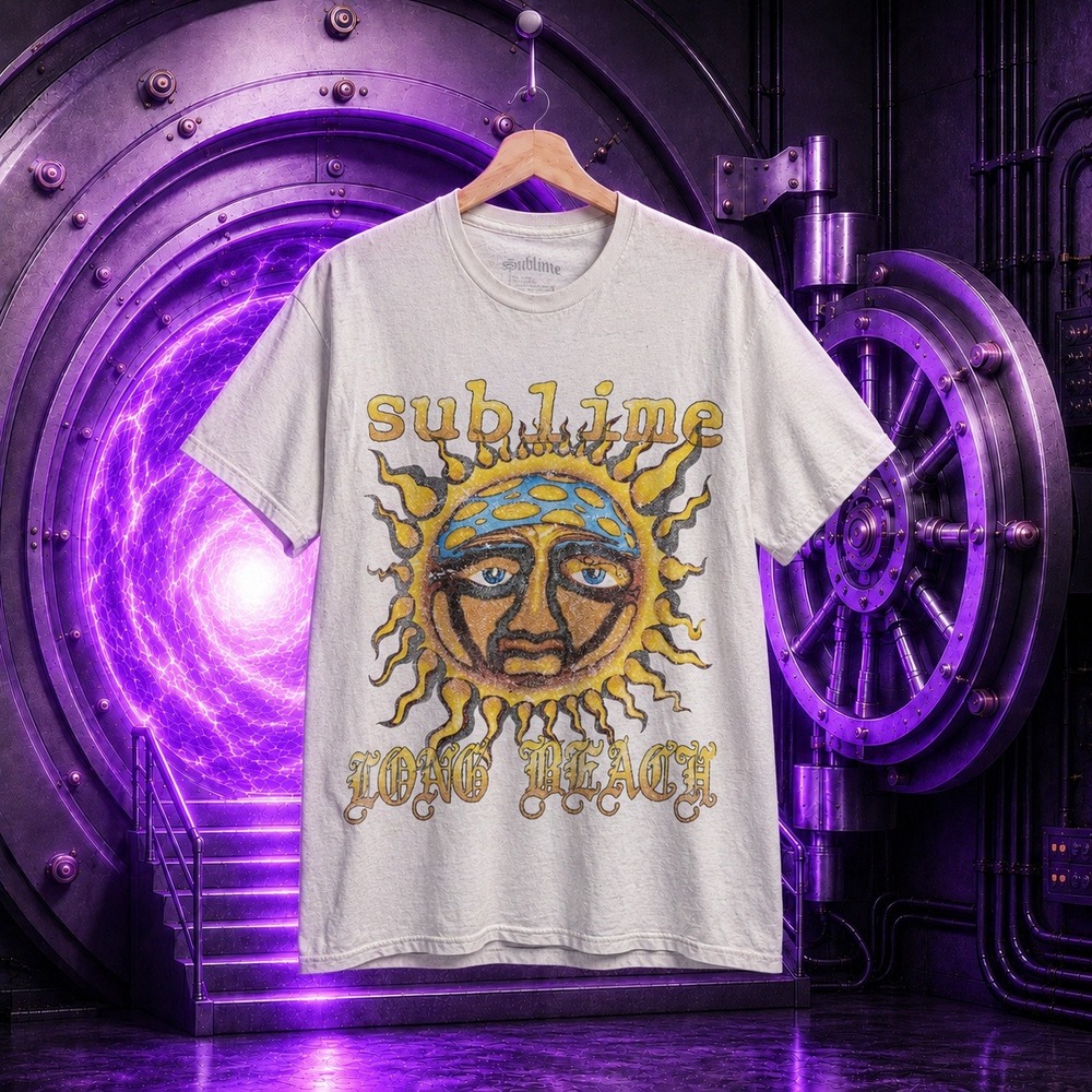 Sublime Long Beach Sun Graphic T-Shirt White XS Band Tee Skate Streetwear